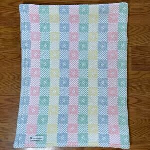 Brahms Mount Baby Blanket Pastel Plaid Rainbow Woven Cotton Thick Made in USA
